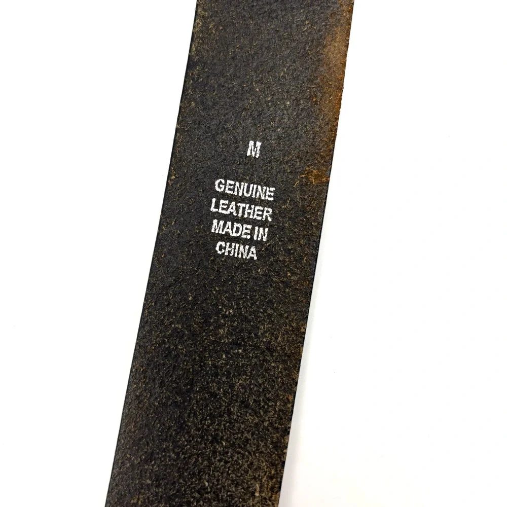 Vintage Y2K EXPRESS Black Genuine Leather Dress Belt M 31-36